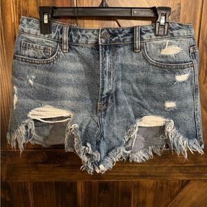 Stylish Distressed Blue Jean Shorts